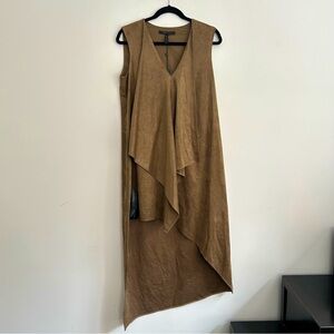 NWT BCBGMAXAZRIA Tara Sleeveless Asymmetrical Faux Suede Dress